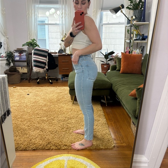 NWOT H&M Light Denim High Rise Skinny Sz Small Stretchy Denim Jeans - Picture 8 of 9